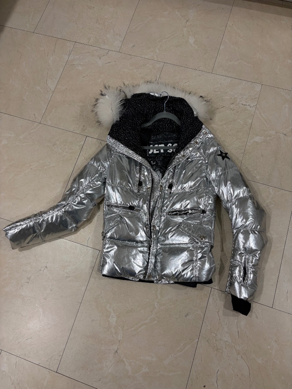 JET SET St. Moritz Luxury Silver Ski Jacket